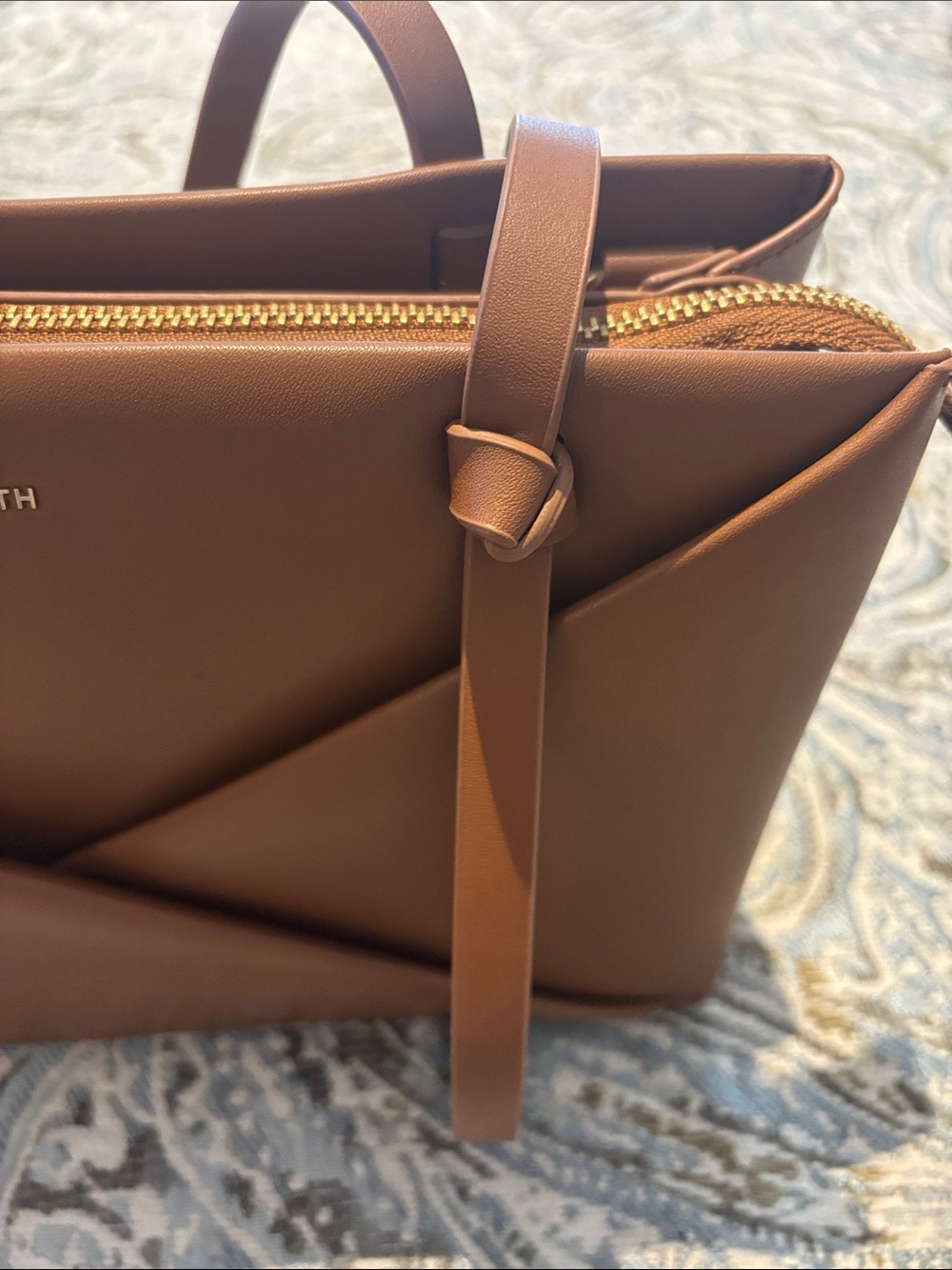 Charles & Keith Cognac Brown Geometric bag - Picture 3 of 8